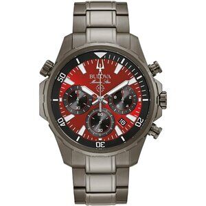 Bulova Men's Marine Star Chronograph Watch, 43mm-Red